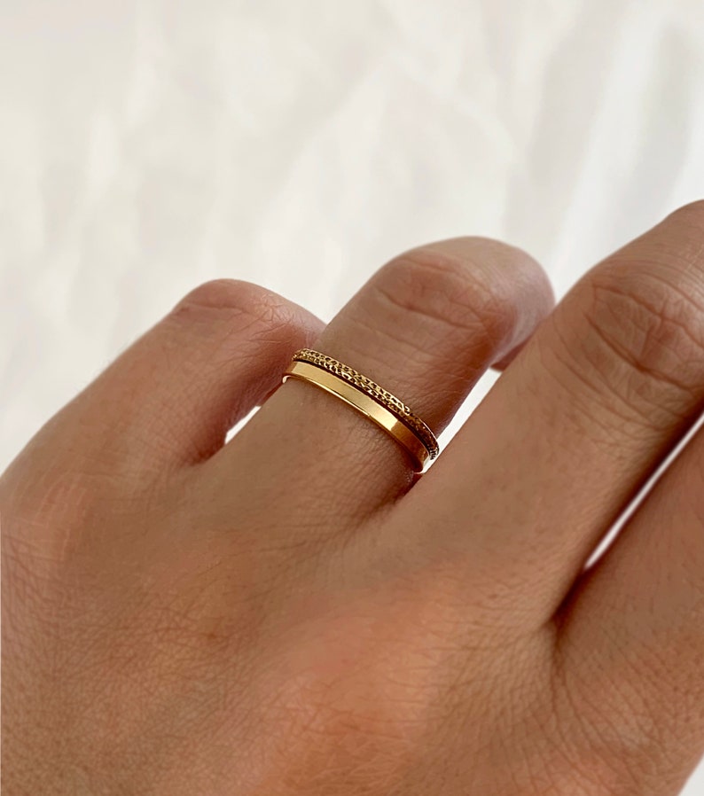 Gold Filled Ring, Gold Ring, Gold Ring Set, Thick Gold Ring, Wedding Band, Gold Stack Ring, Gold Band, Stacking Ring, Ring, Gold Ring 14k image 5