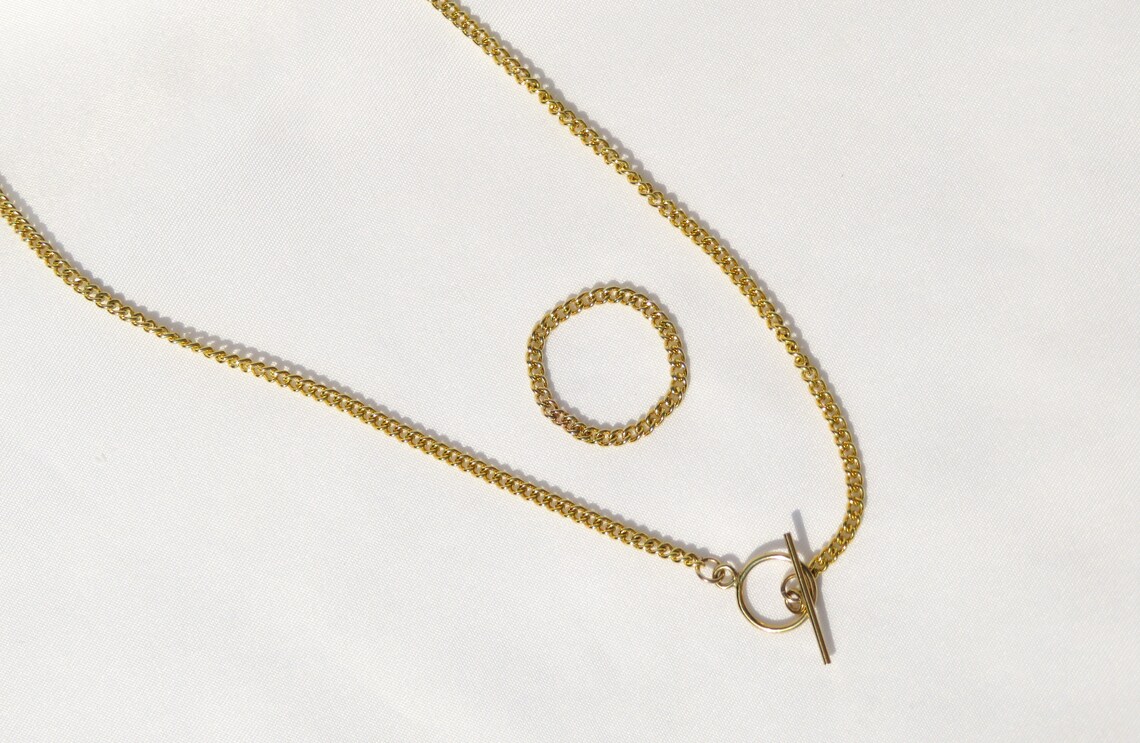 Gold Chain Ring 14k Gold Filled Ring Gold Ring Gold Chain Etsy