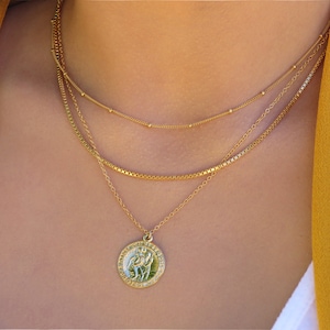 Gold Box Chain, Gold Box Necklace, Gold Necklace, Gold Filled Necklace, Gold Chain Necklace, Box Chain Necklace, Simple Gold Necklace