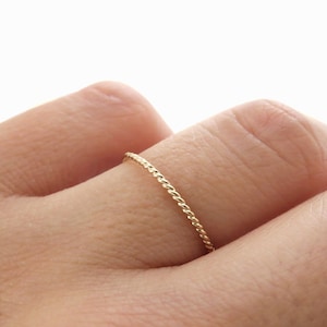 14k Thin Ring, 14k Twist Ring, 14k Gold Ring, Gold Ring, Dainty Gold Ring, Stacking Ring, Gold Stack Ring, Minimalist Ring, Thin Gold Band