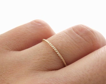 14k Thin Ring, 14k Twist Ring, 14k Gold Ring, Gold Ring, Dainty Gold Ring, Stacking Ring, Gold Stack Ring, Minimalist Ring, Thin Gold Band