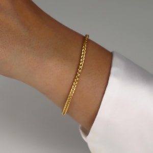 14k Gold Filled Wheat Chain Bracelet, Wheat Chain Bracelet, Gold Chain Bracelet, Gold Layering Bracelet, 14k Gold Bracelet, Rope Bracelet