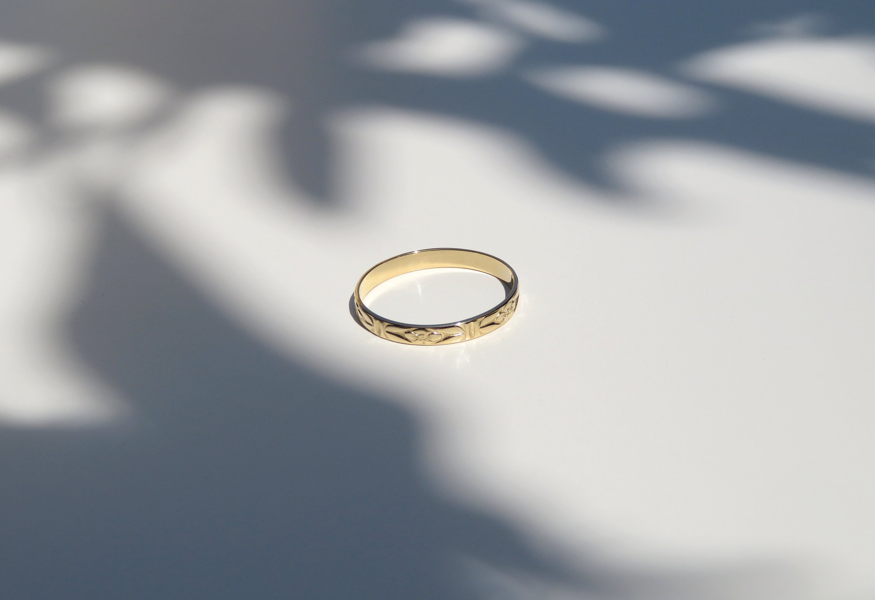 14k Gold Pattern Ring, Solid Gold Ring, Gold Stack Ring, 14k Gold ...