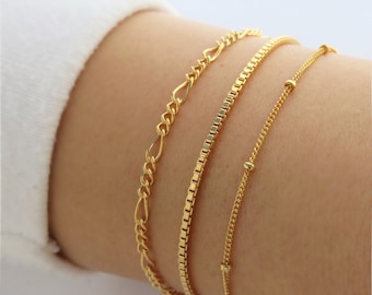 Gold Chain Bracelet, Gold Bracelet, Gold Filled Bracelet, Link Bracelet, Gold Layering Bracelet, Gold Chain, Dainty Gold Bracelet, Gold