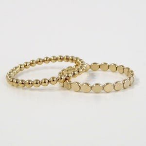 Ensemble de bagues en or, bague en or, bague en or, bague bulle, bague en perles, bague en or superposé, bague en or, bague à superposer, bague en or délicate, ensemble B