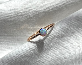 White Opal Ring, Opal Ring, 14k Gold Filled Opal Ring, Fire Opal Ring, Silver Opal Ring, Multicolor Fire Opal, October Birthstone, Opal