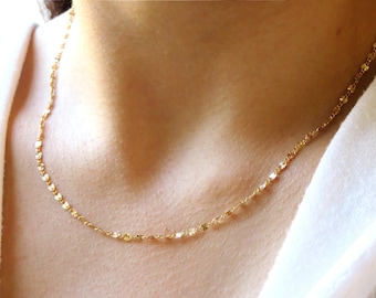 Gold filled necklace, Gold Necklace, Gold Chain Necklace, Gold Link Chain Necklace, Gold Starburst Necklace, Dainty Layering Chain Necklace