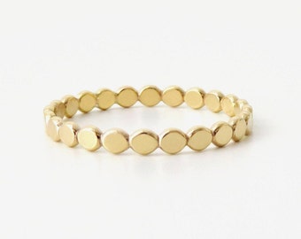 Gold Filled Ring, Gold Ring, Flat Bead Ring, Gold Bead Ring, Bubble Ring, Gold Stack Ring, Bead Ring, Simple Gold Ring, Gold Band 2.2mm