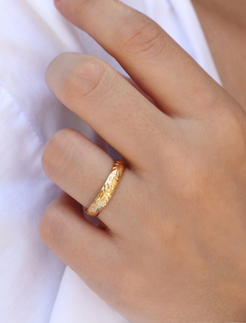 14k Gold Filled Ring, Gold Ring, Thick Gold Ring, Gold Stack Ring, Simple Gold Ring, Stacking Ring, Thick Ring, Wedding Band, Gold image 2