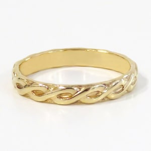 Gold Filled Ring, Gold Ring, Braid Ring, Gold Pattern Ring, 14k Gold Ring, Gold Stack Ring, Braid Ring, Simple Gold Ring, Gold Band 3mm