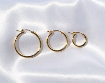 Chunky Gold Hoop Earrings, 14k Gold Filled Chunky Gold Hoops, Chunky Hoop Earrings, Thick Hoop Earrings, Chunky Gold Earrings, Gold Hoops