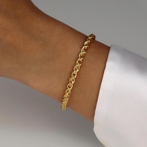 14k Gold Filled Wheat Chain Bracelet, Wheat Chain Bracelet, Gold Chain Bracelet, Gold Layering Bracelet, 14k Gold Bracelet, Rope Bracelet