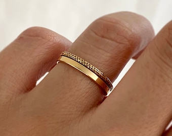 Gold Filled Ring, Gold Ring, Gold Ring Set, Thick Gold Ring, Wedding Band, Gold Stack Ring, Gold Band, Stacking Ring, Ring, Gold Ring 14k
