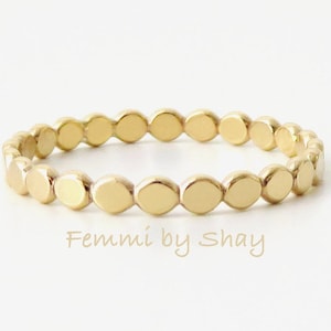 Gold Filled Ring, Gold Ring, Flat Bead Ring, Gold Bead Ring, Bubble Ring, Gold Stack Ring, Bead Ring, Simple Gold Ring, Gold Band 2.2mm
