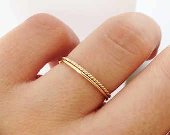 14k Gold Ring, Thin Gold Ring, Gold Ring Set, Wedding Band, Gold Stack Ring, 14k Gold Band, Dainty Gold Ring, Stacking Ring, Minimalist Ring