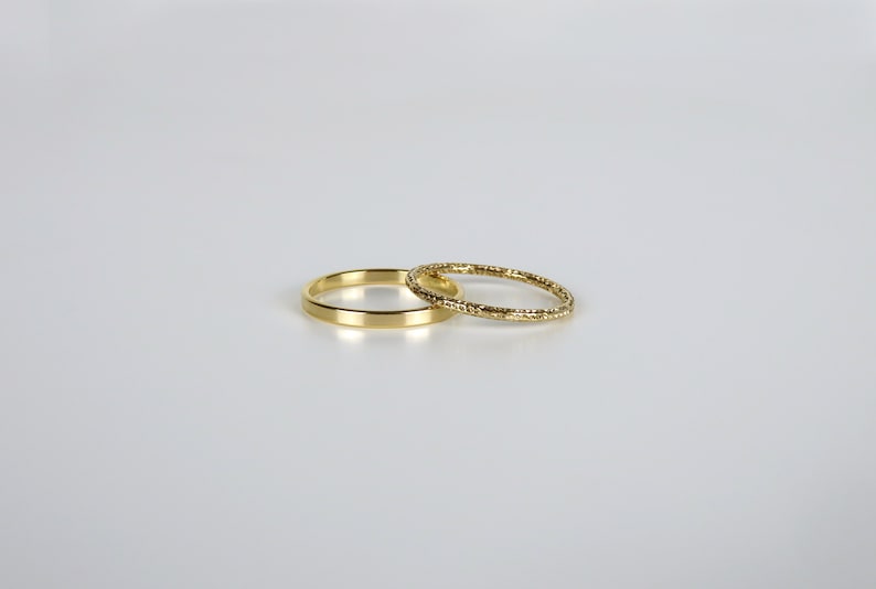 Gold Filled Ring, Gold Ring, Gold Ring Set, Thick Gold Ring, Wedding Band, Gold Stack Ring, Gold Band, Stacking Ring, Ring, Gold Ring 14k image 2