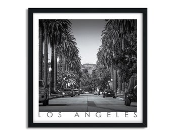 Arte moderna, Preto e branco, Hollywood, Los Angeles, Digital, Viagem, Impressão de arte de parede, Impressão de foto, Arte de parede para impressão, Para download
