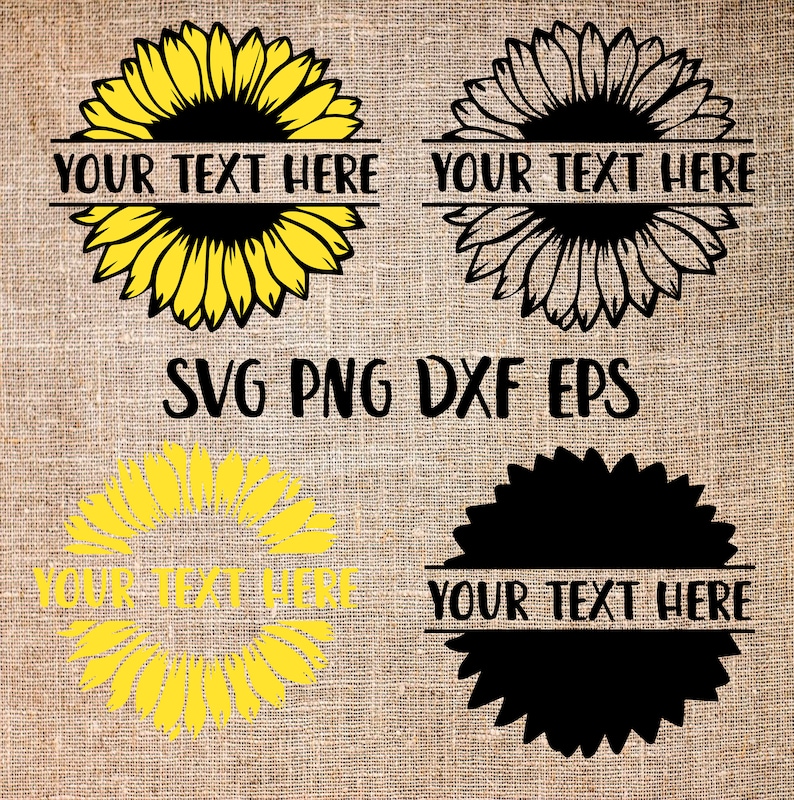Download Sunflower Bundle SVG Split Sunflower svg Split flower | Etsy