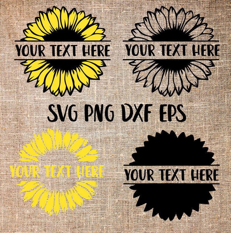 Download Sunflower Bundle SVG Split Sunflower svg Split flower | Etsy