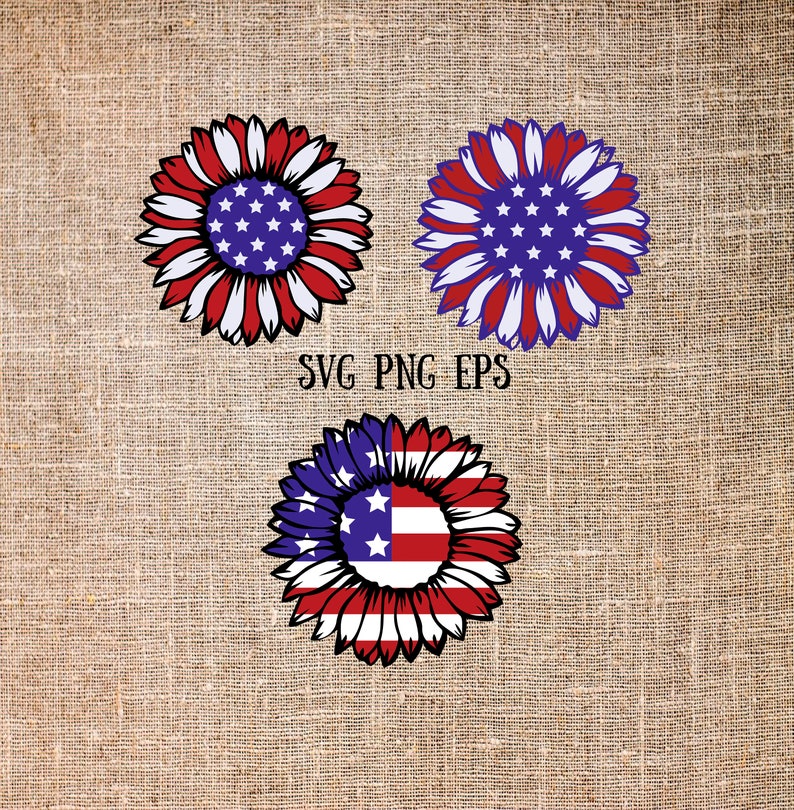 Download Sunflower svg Sunflowers with American flag svg 4th of ...