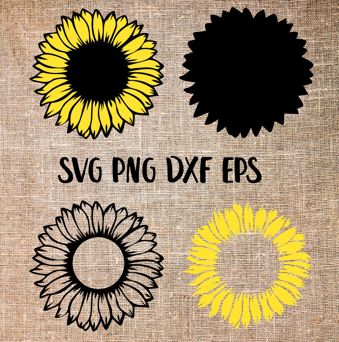 Download Sunflower Bundle SVG Split Sunflower svg Split flower | Etsy