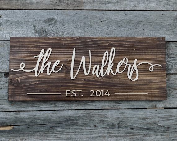 Lasercut Sign Last Name Wood Pallet Sign with Felt Flowers /& Custom Laser Cut Word