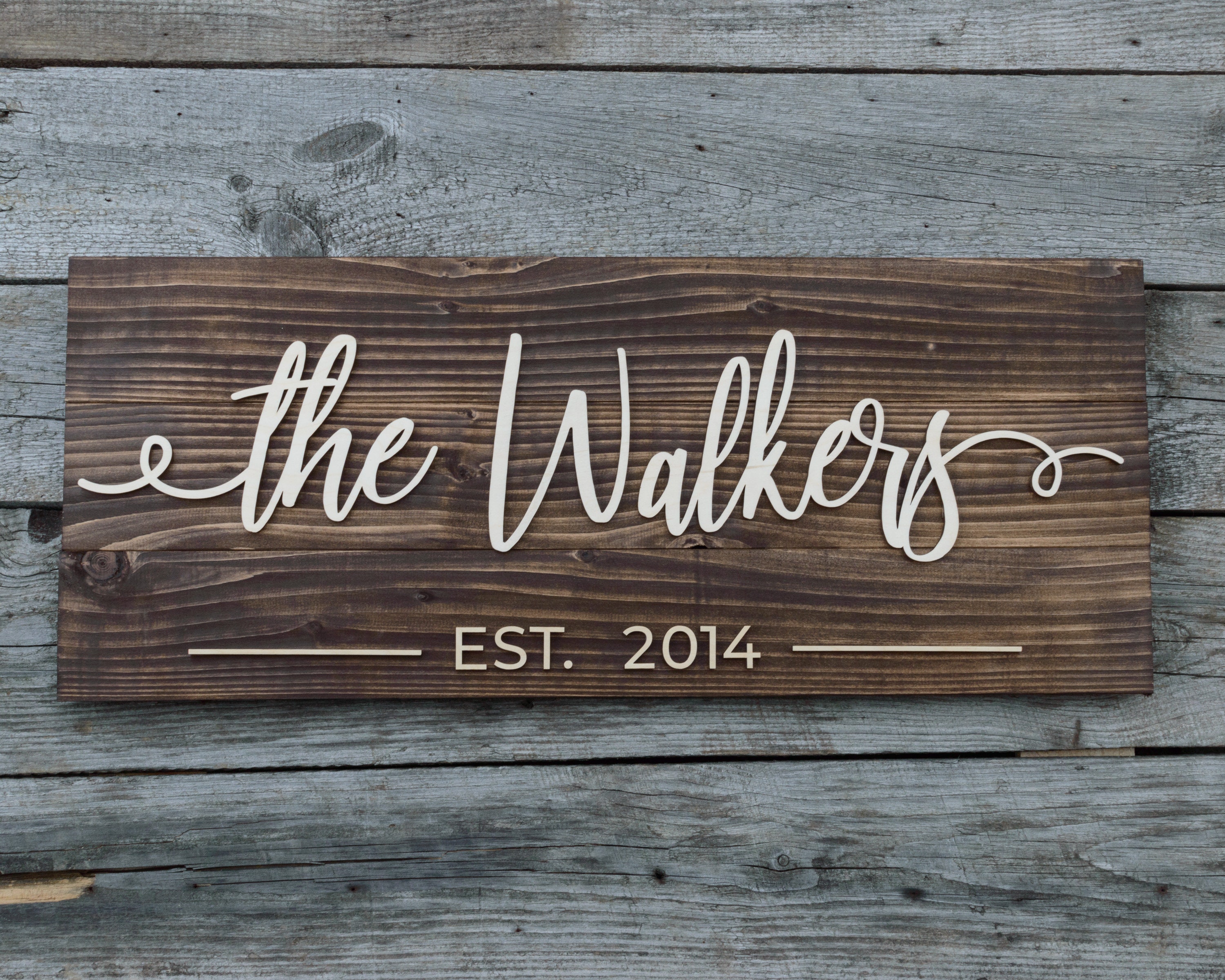 Last Name Established Sign, Pallet Sign, Family Name Sign, Laser Cut Names, laser cut wood sign, Custom Pallet Sign, wedding gifts