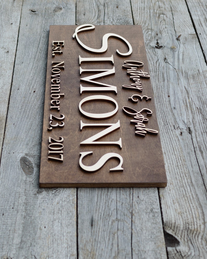 Family Established Sign Laser Cut Wood Sign 5th Anniversary Etsy