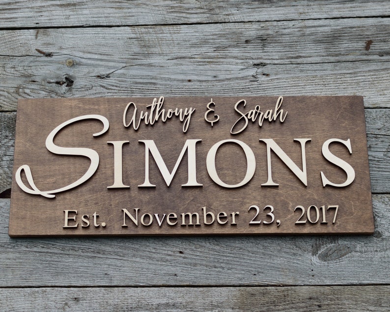 Family Established Sign Laser Cut Wood Sign 5th Anniversary Etsy