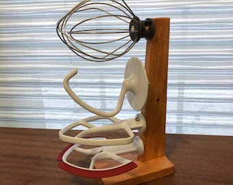 Kitchen Aid Rustic Attachment Stand, On Countertop or In Cabinet, Accessory Holder, Dough Hook, Paddles, Wisk Holder, Bakers Organize Helper