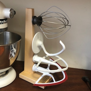 Kitchen Aid Hardwood Attachment Stand, On Countertop or In Cabinet, Mixer Accessory Holder, Mothers Day, Showers, Birthdays , Bakers