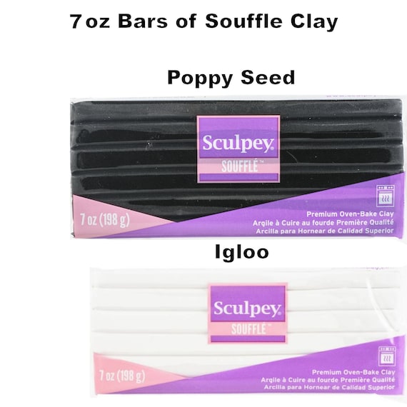 Sculpey SOUFFLE Large 7oz Blocks 198g Oven Bake Polymer Clay Poppy Seed  Igloo
