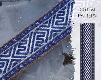 Tablet Weaving Pattern: Double E Wide Blue Belt (PDF Download)