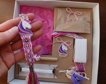 DIY Craft Kit for KIDS & TEENS 3-in-1 Tablet Weaving – Unicorn