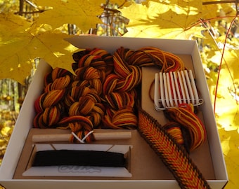 Tablet Weaving Kit: DIY Belt/Bookmark Craft - Autumn