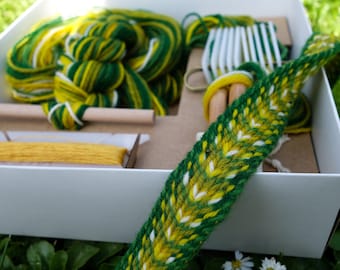 Tablet Weaving Kit: DIY Belt/Bookmark Craft - Spring