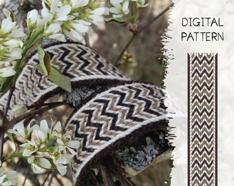 Tablet Weaving Pattern: Zig-Zag Brown Belt (PDF Download)