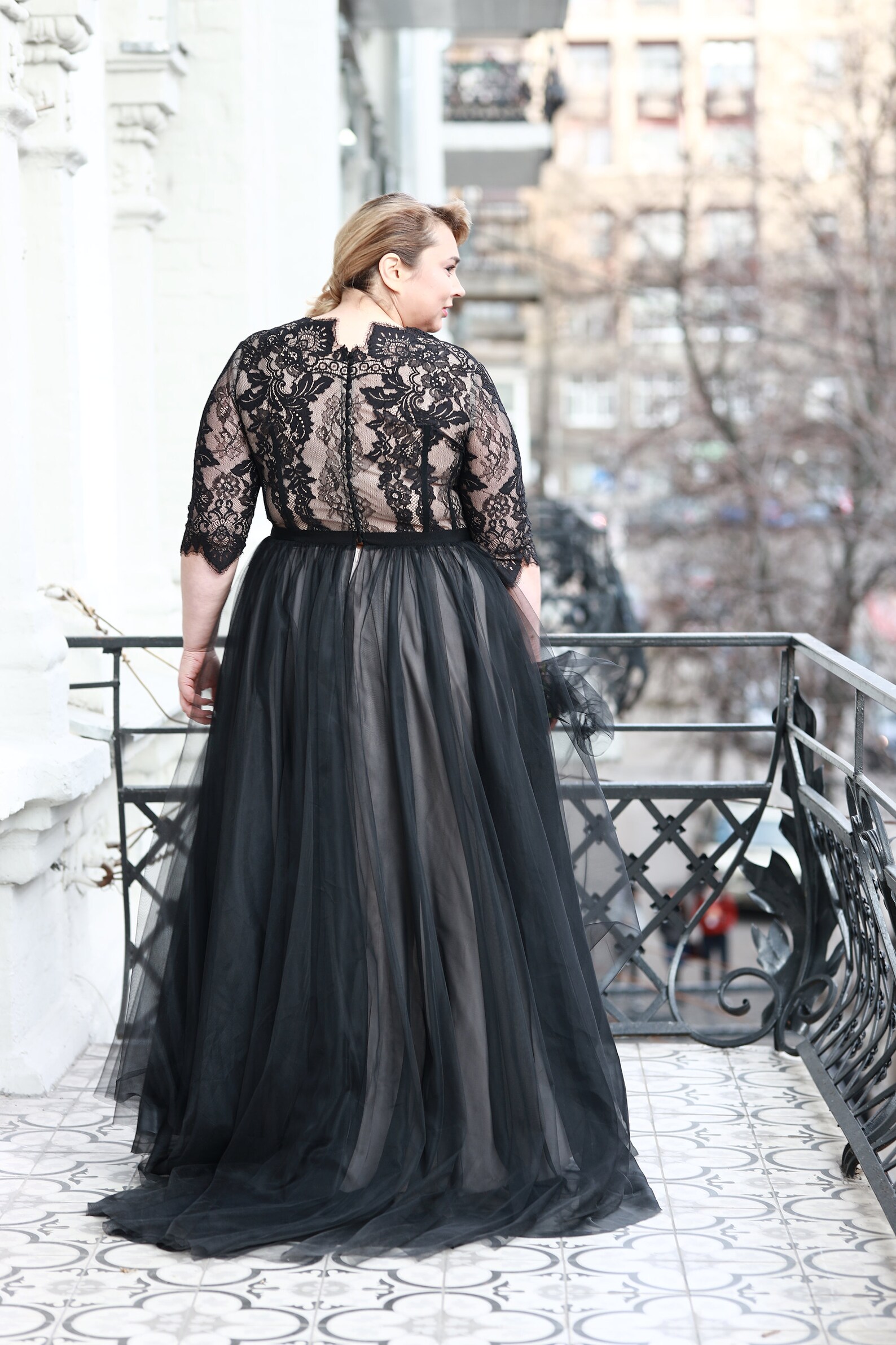 Black wedding dress plus size custom unique longs boho gown Etsy