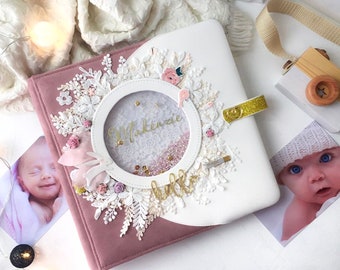 Babyfotoalbum | Selbstklebendes Baby Memory Buch | Personalisierte Baby Mädchen | Baby Girl Sammelalbum | Handgemachte Babyparty