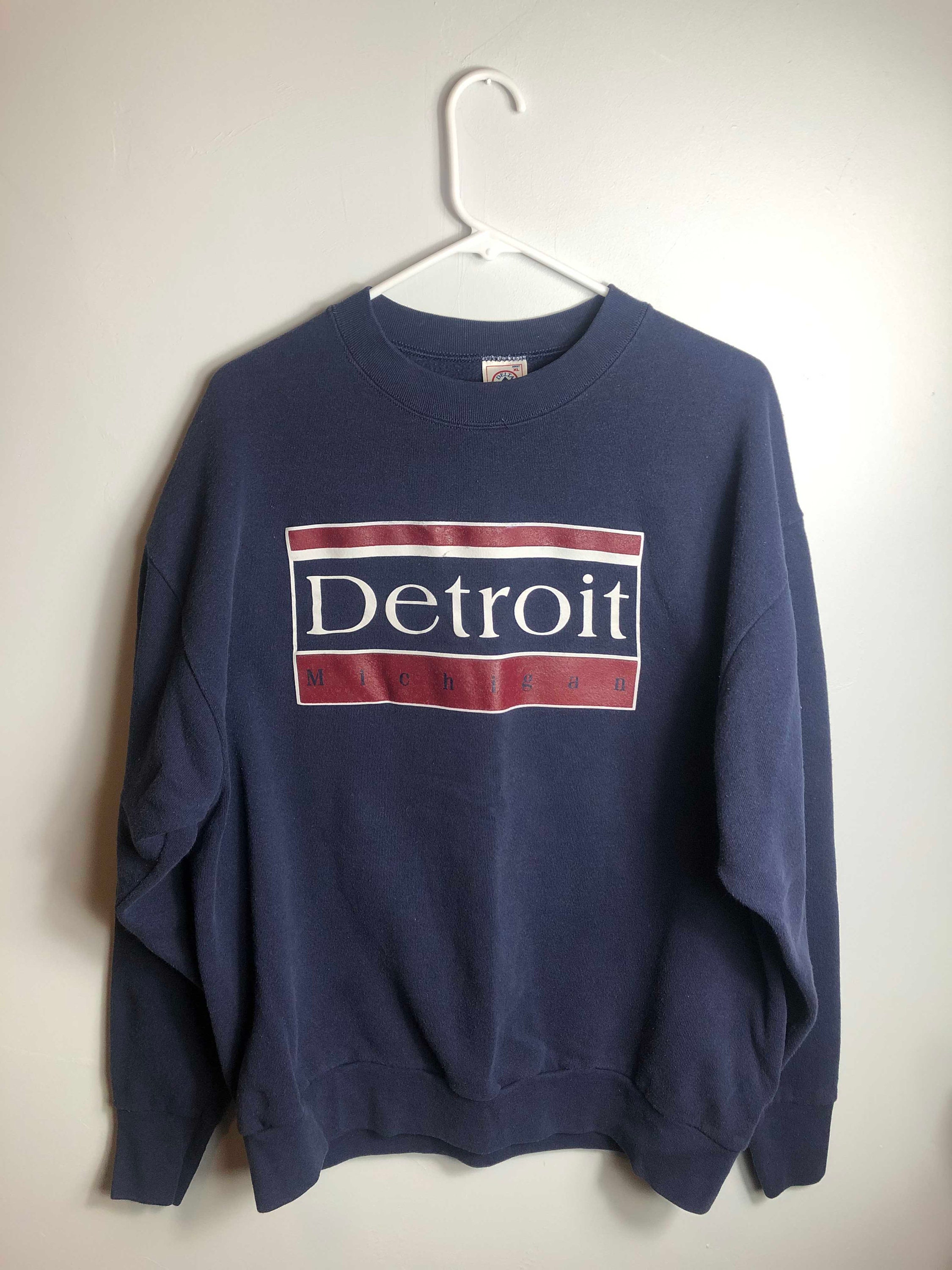 Vintage Detroit Michigan Sweatshirt Crewneck / Delta / Size XL | Etsy