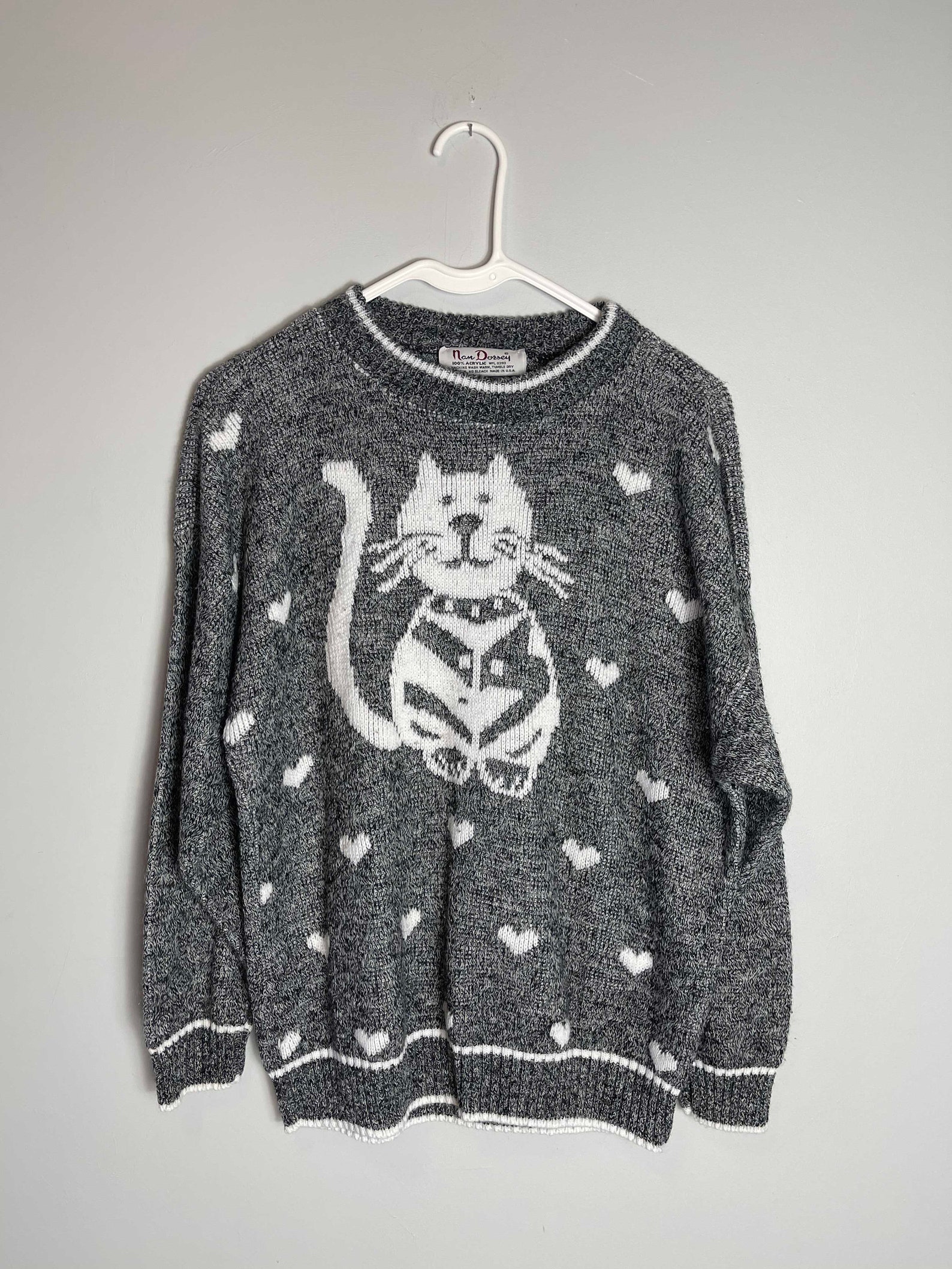 Vintage Super Cute Cat Sweater / Nan Dorsey / Size Medium | Etsy