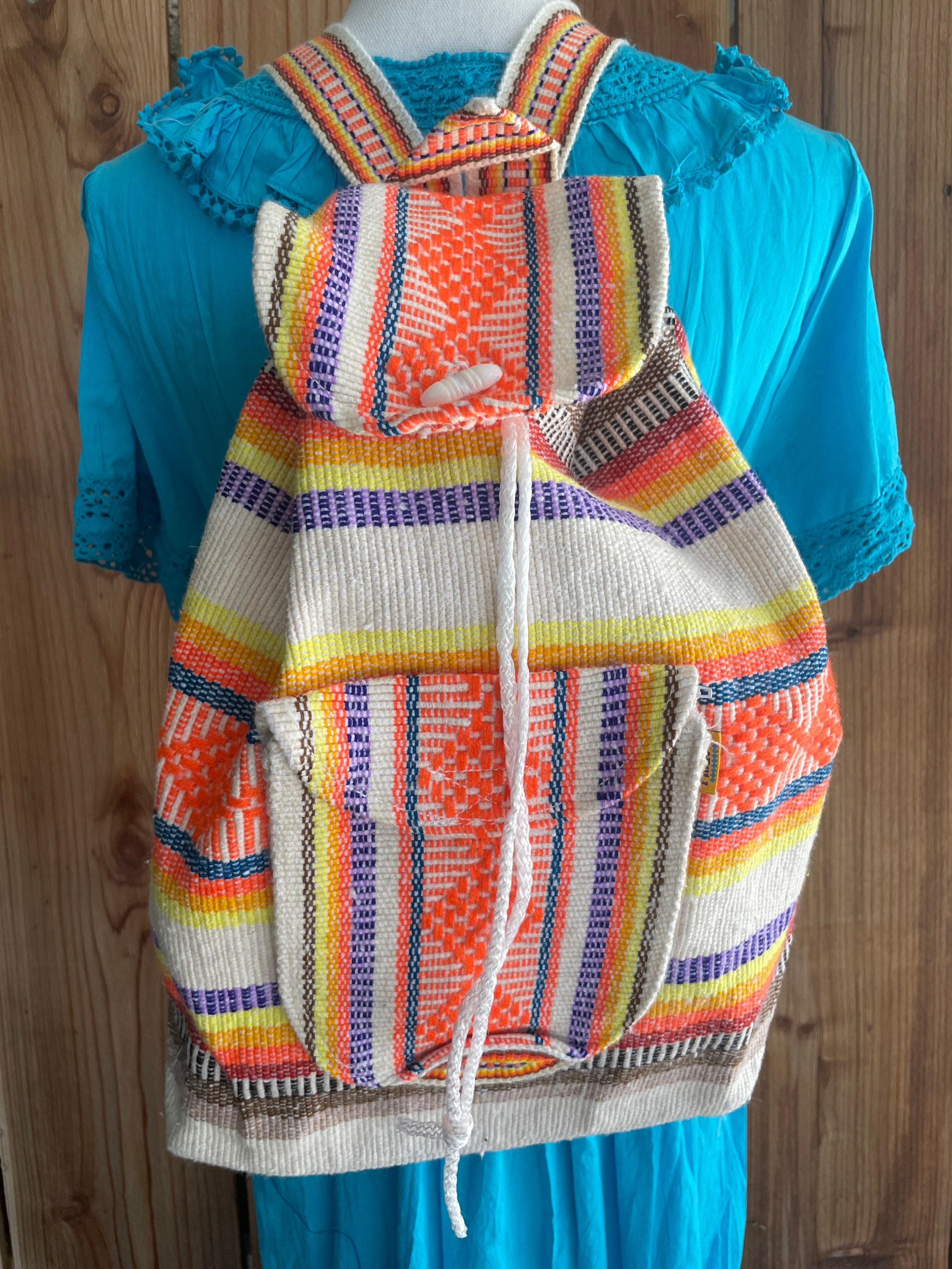 Mexican Backpack Textile Fabric Adult Size Etsy