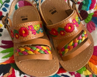 Babies and Toddlers Mexican Leather Huaraches embroidered