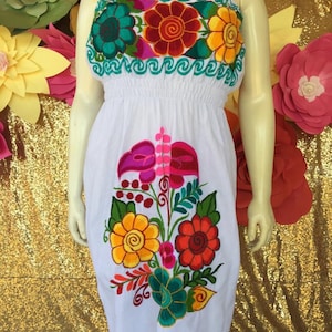 Size M-L Strapless Embroidered Mexican Style Dress MORE COLORS Available