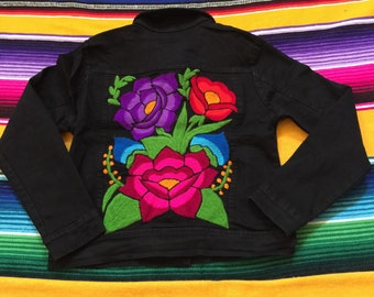 Size 6 years old girl Mexican Embroidered Denim jacket