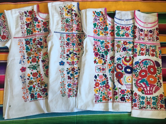 Sizes XS-S-M-L-XL 2XL Mexican Blouses Hand Embroidered Cotton Manta Fresh  Summer Puebla Blouses Plus Sizes Available 