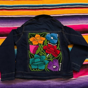 Size 5 years old girl Mexican denim jacket embroidered