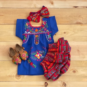 Size 1 and 2 and 3 years old baby and toddler outfit Coco Fiesta outfit 5 de Mayo Outfit