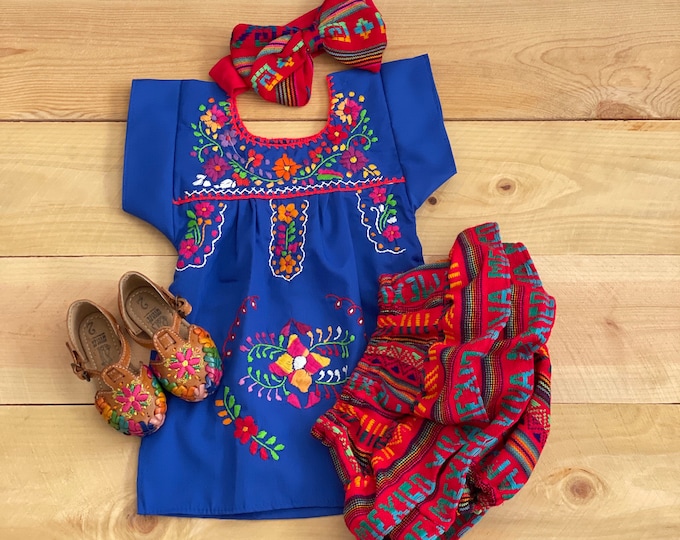 Size 1 and 2 and 3 years old baby and toddler outfit Coco Fiesta outfit 5 de Mayo Outfit