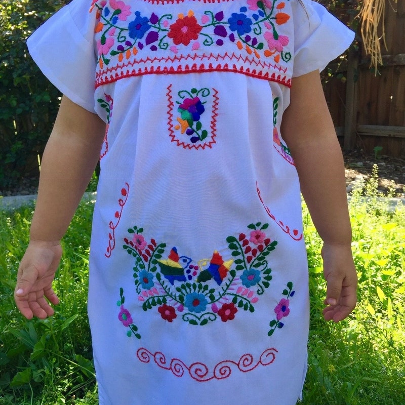 Toddler Girls Mexican Dress - Cinco De Mayo Traditional Fiesta Dress With Ruffle